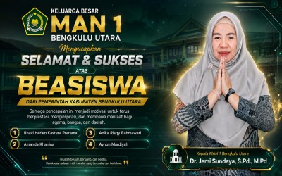 4 Siswa MAN 1 Bengkulu Utara Lulus Beasiswa Berprestasi Pemda Bengkulu Utara